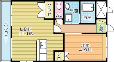 ルナキャットクー 205号室 間取り