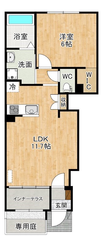 仮）北区原町1丁目新築アパート  101号室 間取り