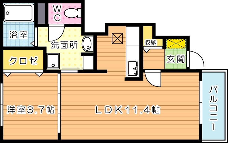 ユニゾン大平　B棟 間取り図