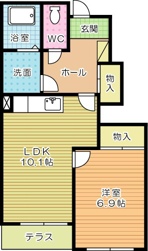 リバーヒルズＮＫ  105号室 間取り