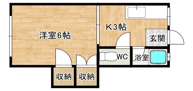 ハイツ到津の森  205号室 間取り