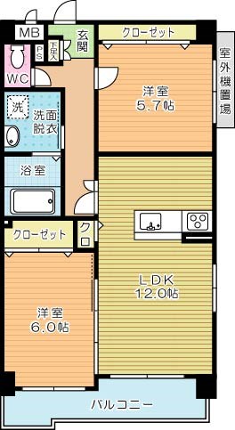 エルティアラ上富野Ⅱ 602号室 間取り