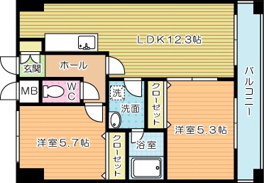 Ｌｅｂｅｎｓｇｌｕｃｋ（レーベンスグリュック）  603号室 間取り