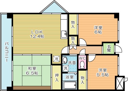 パティオス守恒 201号室 間取り