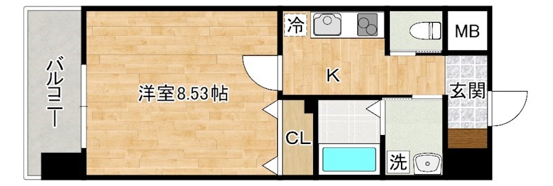 ラフィーネ到津学園通り  403号室 間取り