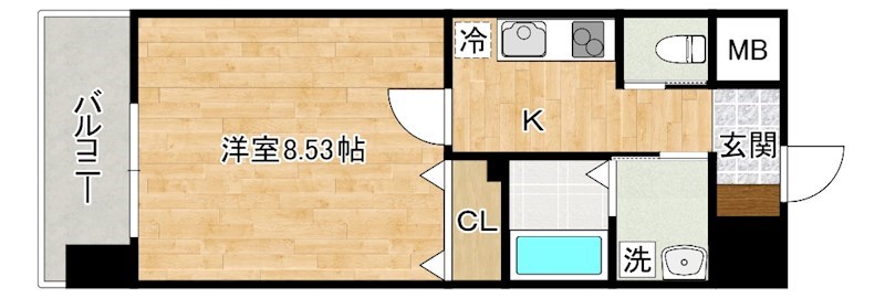ラフィーネ到津学園通り 801号室 間取り