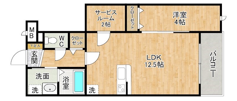 Ｍグランツ戸畑 103号室 間取り