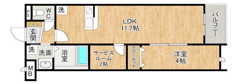 Ｍグランツ戸畑 303号室 間取り