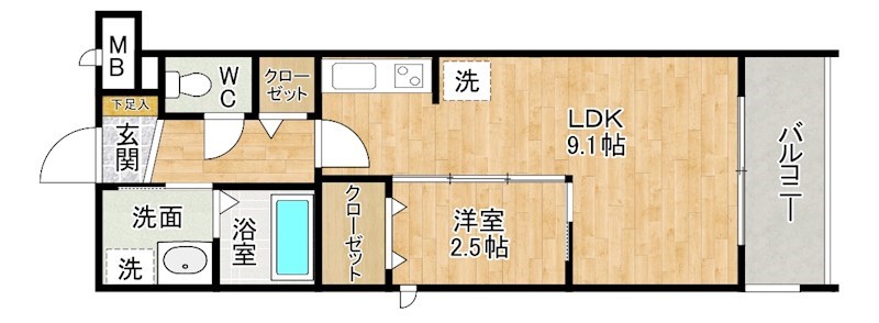 Ｍグランツ戸畑 305号室 間取り