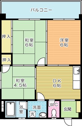 オアシス片野Ⅲ　 502号室 間取り