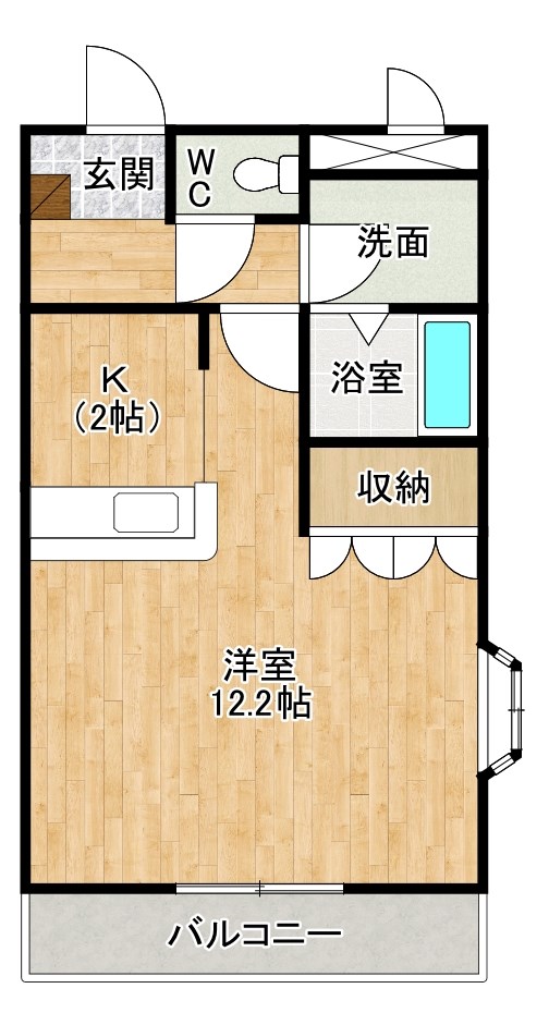 ミレニアムハイツ熊本 301号室 間取り