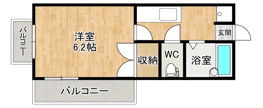 リファレンス北九大前 301号室 間取り