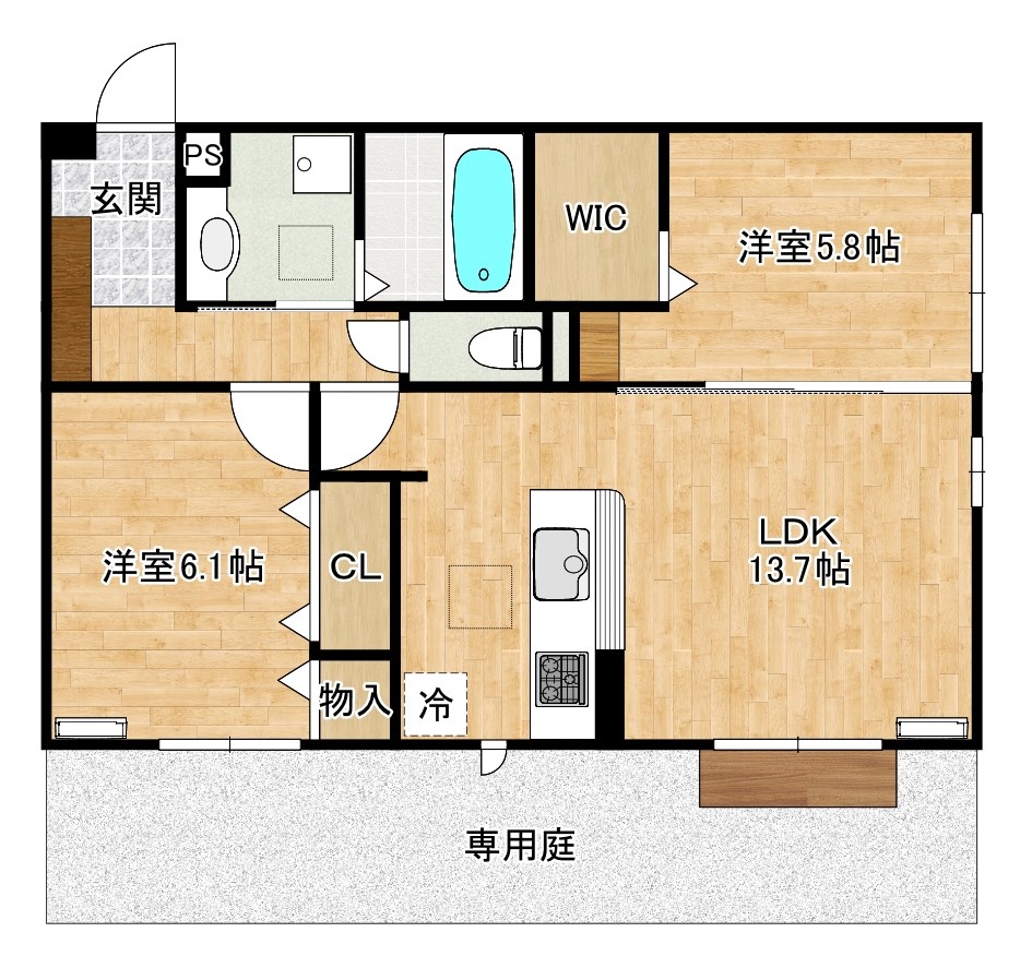 SHIZUKA大里（シズカ大里） 102号室 間取り
