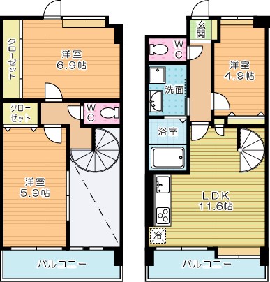 Ｊ－スクエア  1105号室 間取り