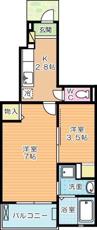 ハーモニーガーデン小文字Ⅰ 107号室 間取り