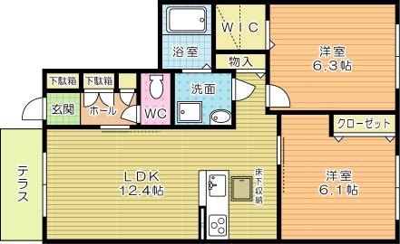 アトリエール 103号室 間取り