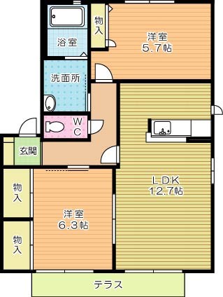 アルバ若園　Ａ棟 202号室 間取り