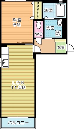 クラージュ　Ｃ棟 103号室 間取り