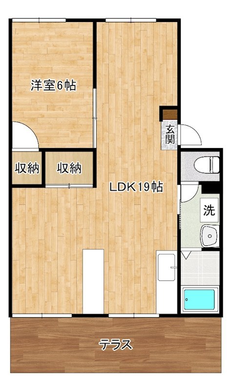 プレジール弥生が丘　Ｂ棟 102号室 間取り