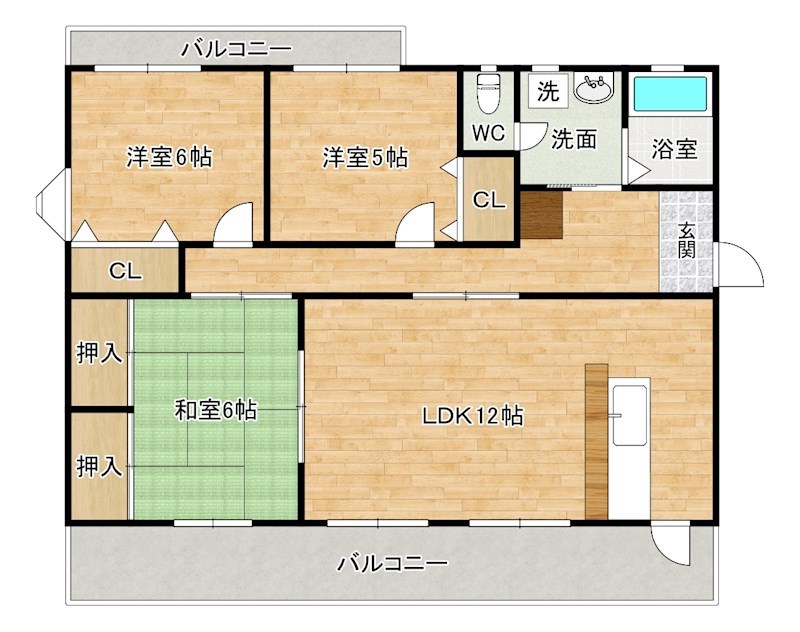 カメリアⅡ 202号室 間取り