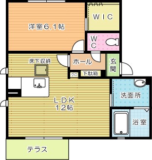 シャーメゾン津田　Ｂ棟  102号室 間取り