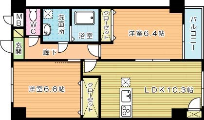 フレンドパーク富士見  801号室 間取り