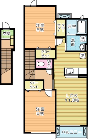 サンフラワーアベニューＤ 203号室 間取り