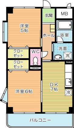 クレアーレ加用  205号室 間取り