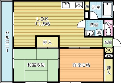 ベルガ三萩野 305号室 間取り