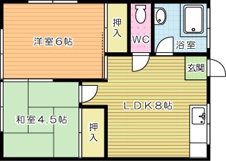 カトレアコート 201号室 間取り