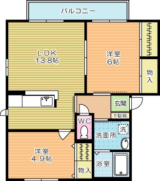 グランシャーメゾン　Ｂ棟 201号室 間取り