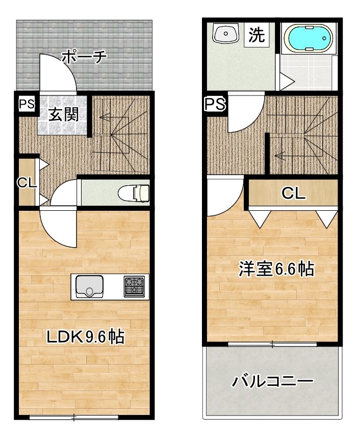 LA　VITA門司（ラビータ門司） 102号室 間取り