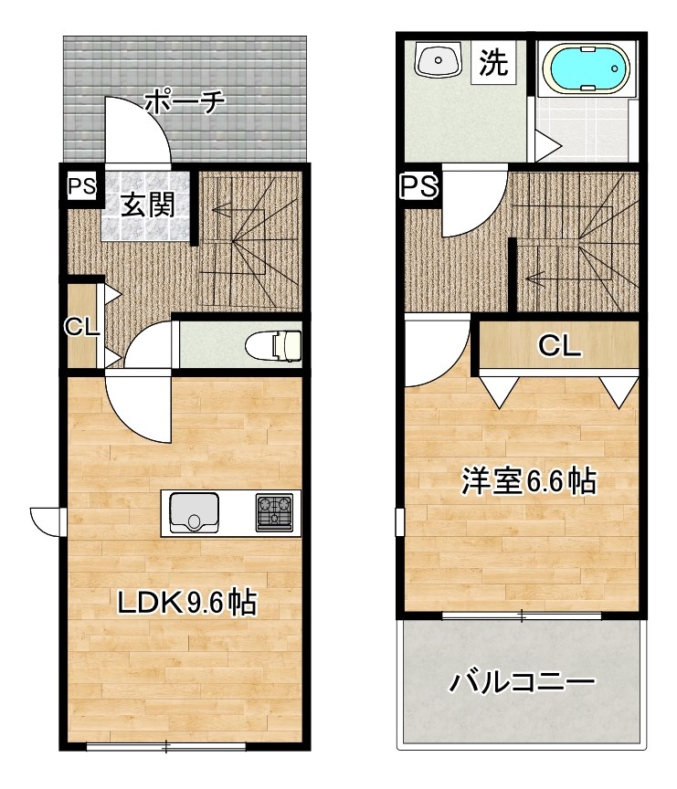 LA　VITA門司（ラビータ門司） 107号室 間取り