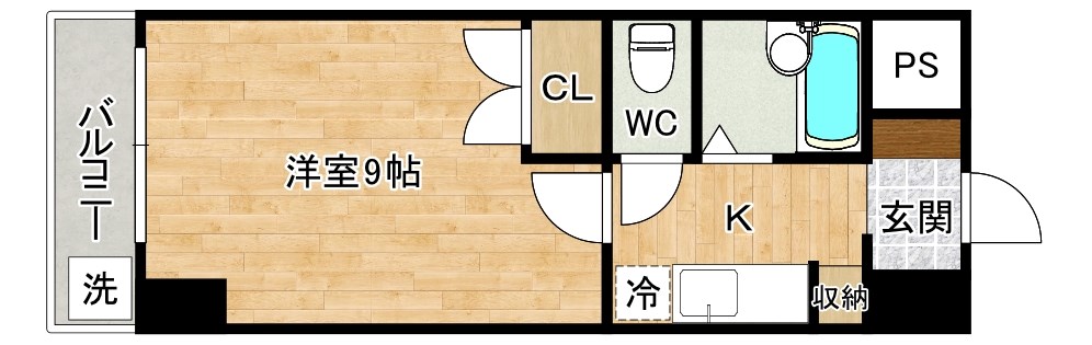 アヴィニール清水 604号室 間取り