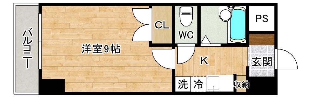 アヴィニール清水 902号室 間取り