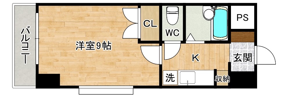 アヴィニール清水  608号室 間取り