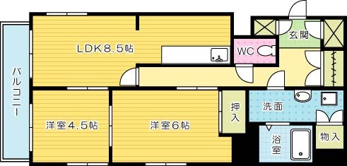 リファレンス南小倉   101号室 間取り