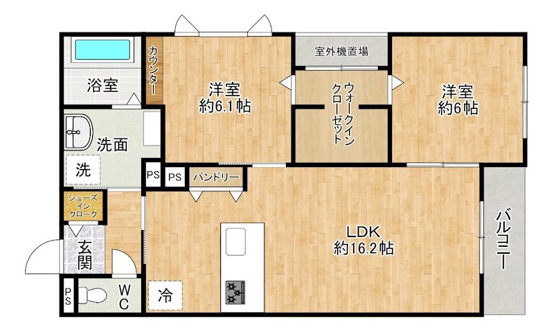 メゾンルボア大里 201号室 間取り