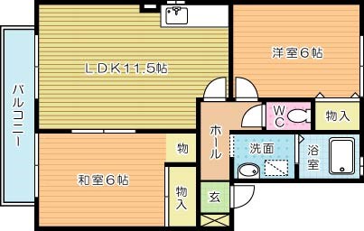 ウィステリア中吉田　Ｂ棟 103号室 間取り