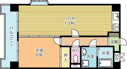 エステート小倉南 401号室 間取り