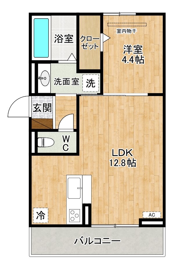 D-ROOM三萩野 201号室 間取り