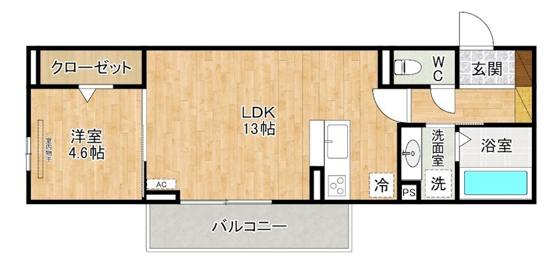 D-ROOM三萩野 302号室 間取り