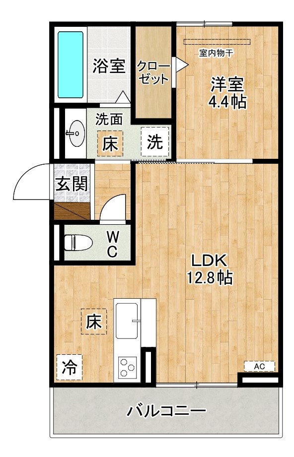 D-ROOM三萩野 101号室 間取り