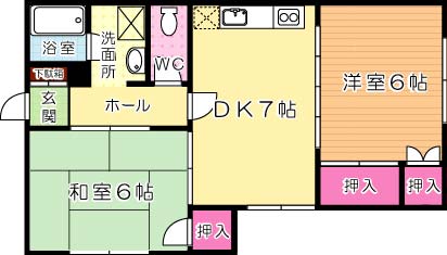 コーポ黒原 102号室 間取り