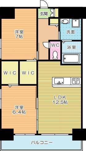 グランシャリオ三萩野 1210号室 間取り