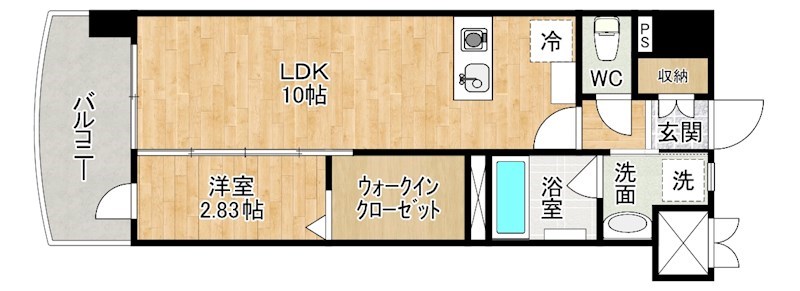 ざ・紫川さくら通り 206号室 間取り