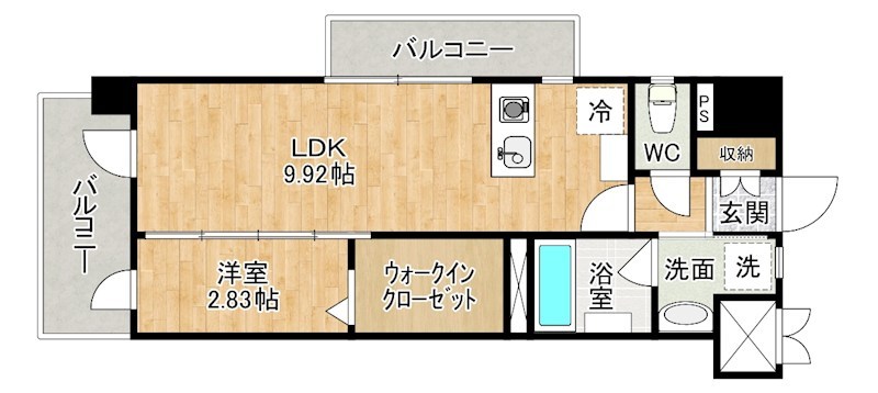 ざ・紫川さくら通り 1101号室 間取り