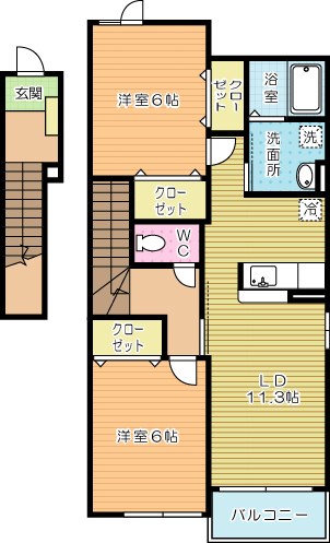 サンリットヒル赤坂Ａ  201号室 間取り