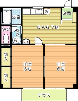 エクセル長尾 101号室 間取り