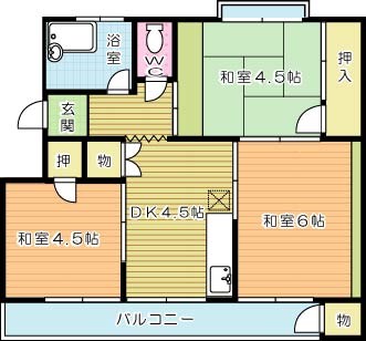 ＣＯＢＯＬ　Ｋｕｚｕｈａｒａ（コボルクズハラ） 302号室 間取り